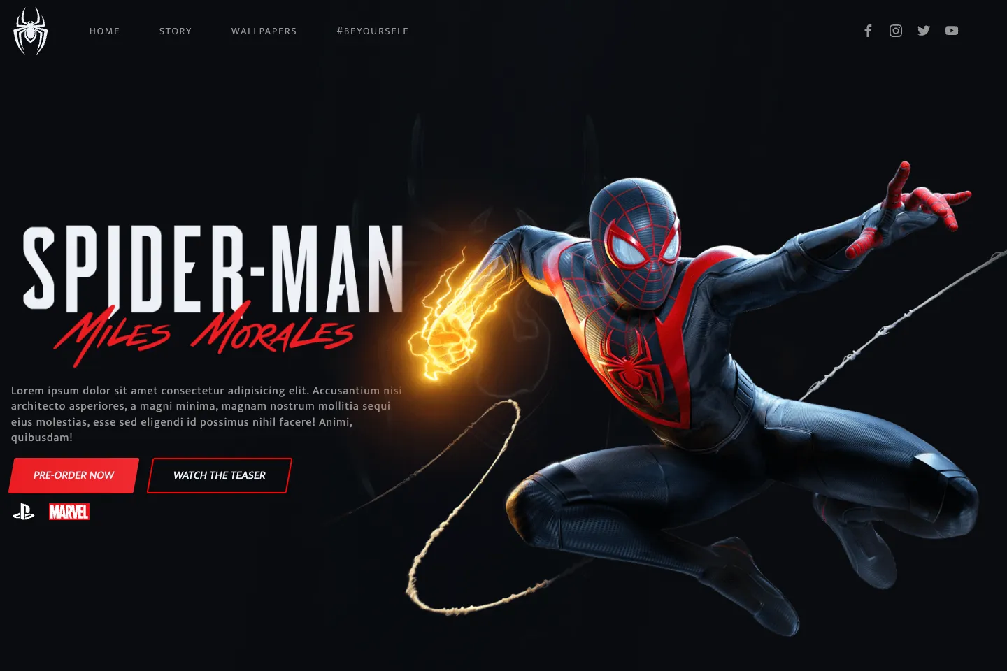 Captura do estudo visual Miles Morales